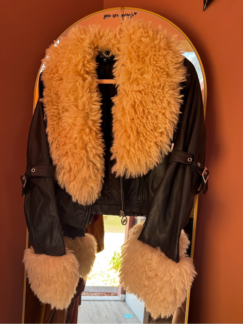 Dolls Kill Generation Kiss Faux Fur Moto Jacket Medium